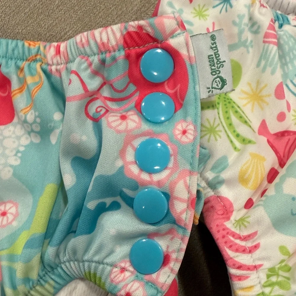 2 Green Sprouts Snap Reusable Absorbent Swimsuit Diapers